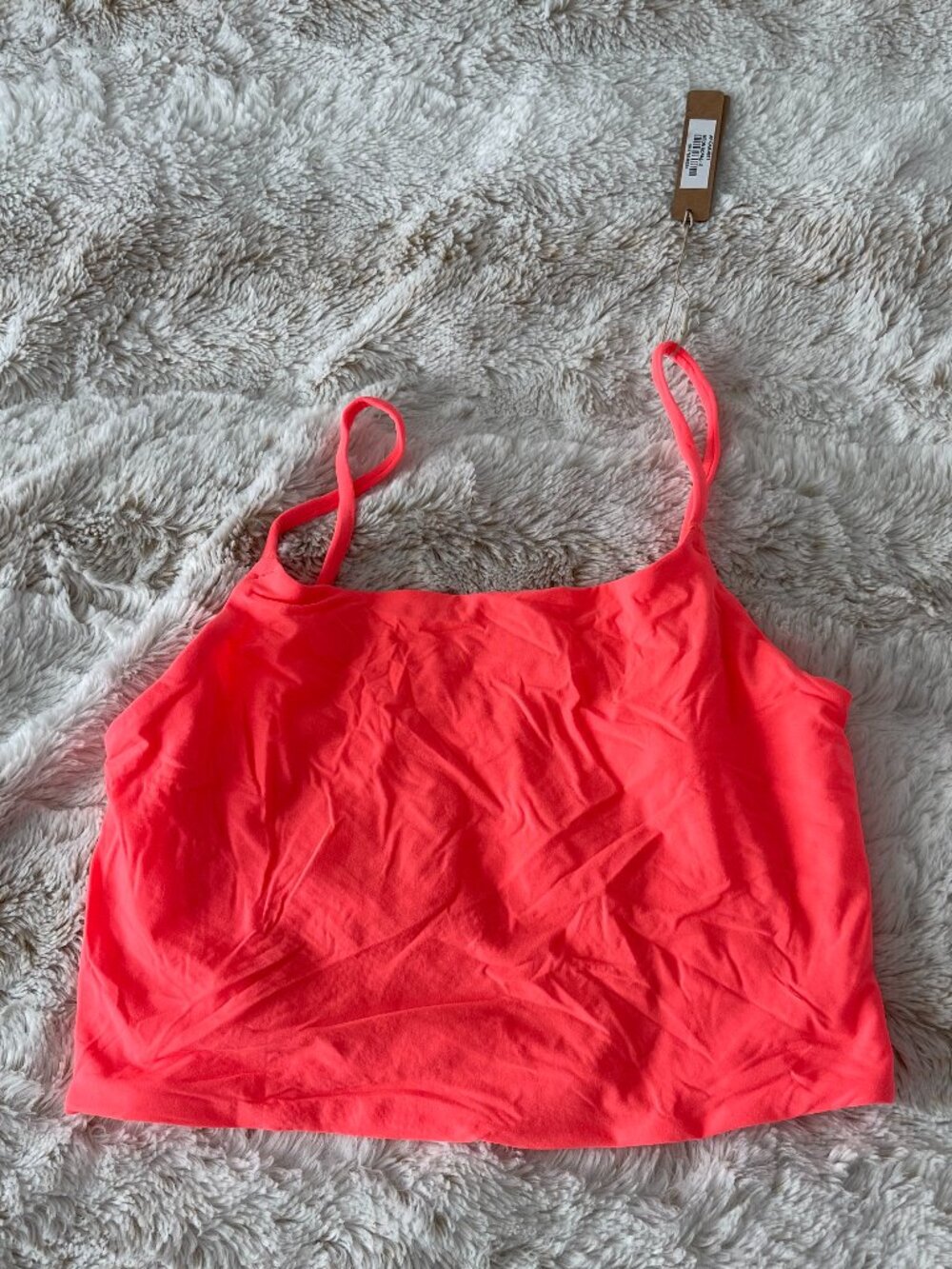 SKIMS Fits Everybody Strappy Back Cami Top - Neon Coral Orange - Size Small